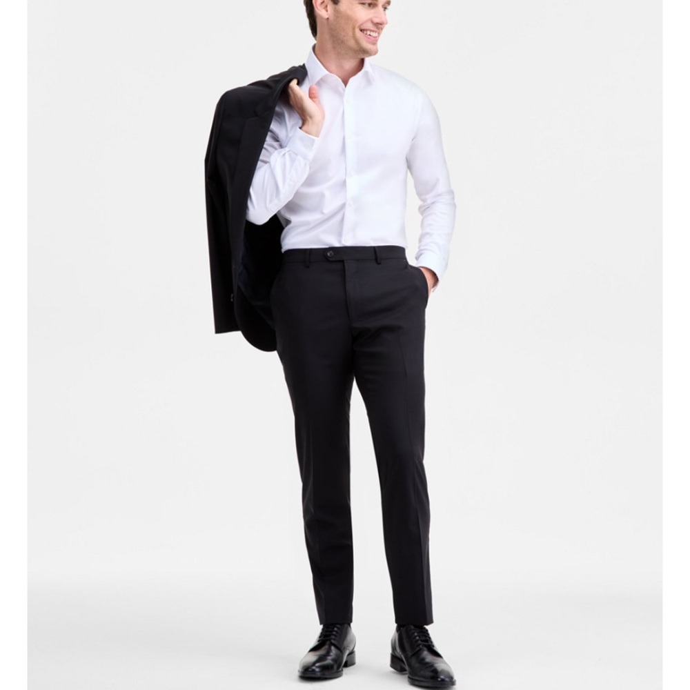 Ted Baker Modern Fit Black Wool Blend Suit Pants, Size 34x30